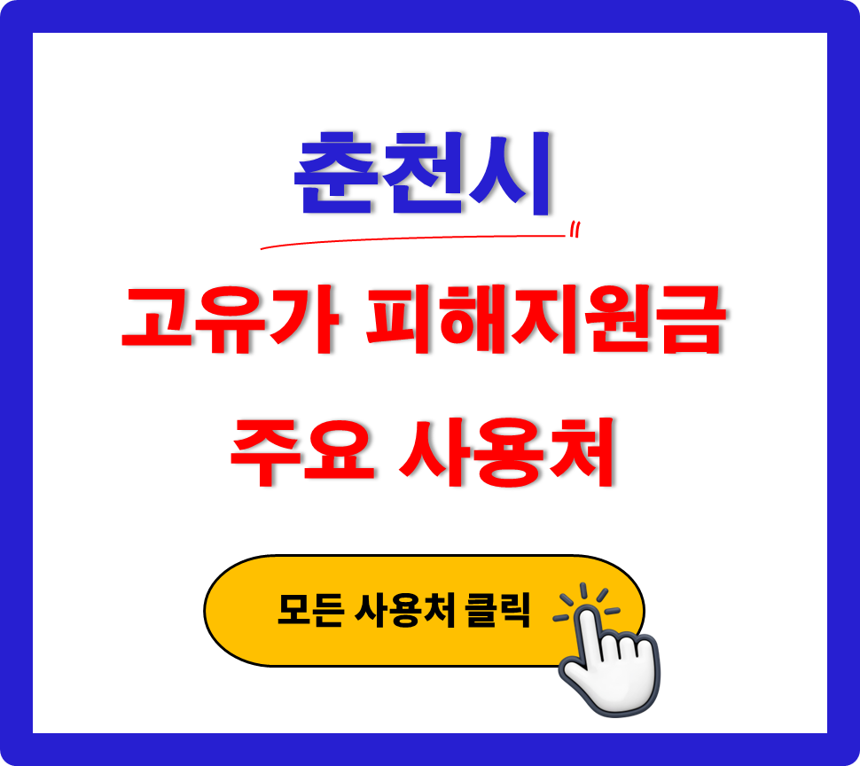 춘천시 고유가 피해지원금 어디서 사용 하나요? (사용처 안내)